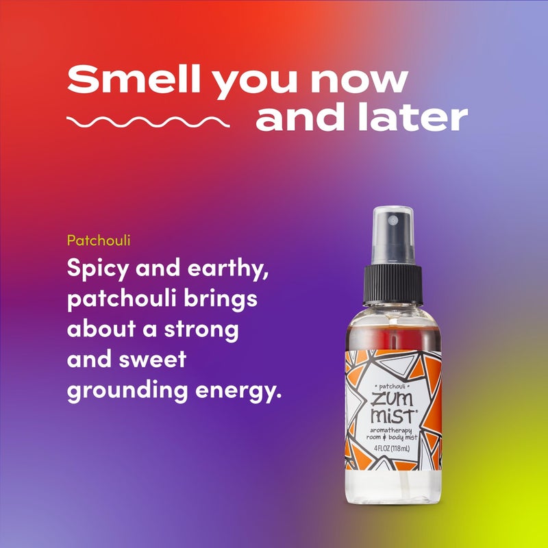 Indigo Wild بخاخ الغرفة والجسم إنديغو وايلد زوم ميست - بخاخ زيت أساسي للعلاج العطري - بخاخ طبيعي للجسم والغرفة - رائحة الباتشولي - 4 أونصة سائلة (عبوتان) - Image 3